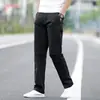 Calça casual de alta qualidade cinza claro para homens, corte reto solto, calça de outono, novo modelo primavera/outono 2026, tamanho grande, comprimento longo