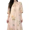 2026 Novo Modelo Flor Borboleta Vestido de Verão Feminino Fino Algodão Seda Que Pode Ser Usado Fora (Xin)