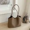 Nova bolsa de ombro tote grande de capacidade, casual, de moda, tecida, nicho, estilo coreano, minimalista