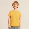 Camiseta de Algodão de Manga Curta Cor Sólida Verão Transfronteiriça Roupas Infantis Meia-manga Roupas Pai e Filho Roupas de Classe Camiseta Básica com LOGO Estampado