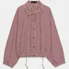 Moda europea y americana transfronteriza para mujer AliExpress superventas Abrigo de cuadros estilo francés