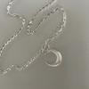 Exquisita y Lujosa Cadena con Colgante de Luna Creciente para Mujer, Cierre Vintage Simple tipo OT, Cadena Brillante para Clavícula, Tendencia de Joyería de Nicho