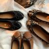 Sapatos Tendência com Estampa de Leopardo para Mulheres, Sapatilhas Lisas com Laço para Outono, Mocassins Estilo Francês Ballet, Sapatos de Couro Femininos