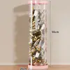 Caixa de armazenamento de pelúcia com zíper, design transparente, para uso doméstico, estilosa e à prova de poeira