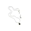 Collar de Plata de Ley S925 con Ágata Negra en Forma de Gota de Dongdaemun, Corea del Sur, es Simple y Versátil