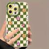 Funda para Teléfono Cruzada de Caricatura Linda Cara Sonriente Cuadros Manzana 16Pm 13 Silicona Anticaída iPhone 17 Funda Suave