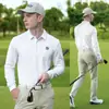 Roupas de Golfe Pgm Masculinas Primavera e Outono Roupas Respiráveis Camiseta de Manga Longa Tecido Funcional de Secagem Rápida Roupas Masculinas de Golfe