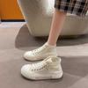 Sapatos de lona feminina 2023 novo verão high-top rosa esportes tênis casuais all-matching saia sapatos brancos populares