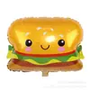 Nuevo globo de película de aluminio para palomitas apertura arreglo pajilla de hamburguesa helado de fresa globo gourmet venta al por mayor
