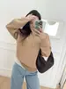 Suéter de Tricô Meia-Zip Novo Estilo Chanel 26 Início da Primavera, Suéter de Lã com Gola Alta Meia-Manga Longa Modelo de Passarela para Mulheres