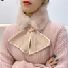 Bufanda de lana tejida de felpa con costuras cruzadas para mujer, cuello cálido de invierno, protección para el cuello de estudiante con estilo coreano