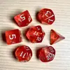 Juego de Dados Poliedros D&D con Patrón de Mármol, Color Mixto Transparente D4D6D8D10D12D20 Caras, Coc, Juego de Mesa, Juego de Siete Piezas