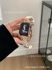 Correa Delgada de Cuero con Estampado de Palma en Forma de D con Hebilla de Mariposa Adecuada para Apple iWatch 11 Generación 10/987Se