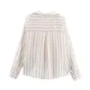 Comercio Exterior 2026 Verano Nueva Moda Femenina Estilo Europeo y Americano Casual Holgada Camisa de Rayas Metálicas 5029082