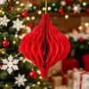 Decoraciones Colgantes de Papel de Panal Navideño Adornos Irregulares en Forma de Gota de Agua Rojos y Verdes para Escaparates de Tiendas de Centros Comerciales Decoraciones de Techo para Fiestas