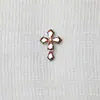 Pendientes de Aleación de Titanio G23 Gota de Agua Cruz Cruzada Transfronterizos Incrustados Zirconia 5A Joyería para Perforaciones Labio Uña Hueso de la Oreja Accesorios