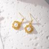 Pendientes Transfronterizos con Textura de Perla Microincrustaciones de Circonita Estilo Retro Francés Estilo Hong Kong de Gama Alta Versátiles para el Día a Día Pendientes para Mujer