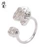 Venta Caliente Transfronteriza Estilo Europeo y Americano Textura Abierta Tamaño Piedra Anillo de Cobre Ajustable Anillo Versátil para Hombres y Mujeres