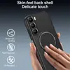 Nueva Funda para Teléfono con Soporte Anticaídas de Fibra de Carbono es Adecuada para Infinix Hot 60 5g Cubierta Protectora con Succión Magnética