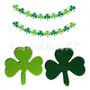 Calle irlandesa. Día de San Patricio Verde Tela No Tejida Trébol Suerte Trébol Colgante Banner Colgante DIY