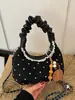 Bolso de mano plisado de lunares retro estilo coreano para mujer, nueva colección otoño 2026, elegante y versátil para el trabajo y el uso diario, bolso de hombro o bolso cruzado
