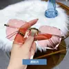 Óculos de Sol Estilo Coreano Sem Aro Escolhas de Influenciadores do Tiktok Óculos de Sol de Rua Únicos Óculos de Sol com Proteção UV