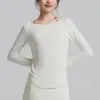 Tops de Yoga de Manga Larga para Otoño e Invierno, Ropa Suave y Moderada para Correr al Aire Libre y Fitness, Tops Deportivos para Yoga Pilates