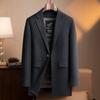 Forro de plumón de ganso removible Abrigo exterior de lana de doble cara Cortavientos para hombre Otoño e Invierno Abrigo de lana de longitud media Chaqueta casual de negocios para hombre