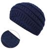 Faixa de cabelo de malha europeia e americana com forro de lã, faixa de cabelo de aba larga e espessada, outono e inverno, protetor de ouvido esportivo quente, chapéu alto vazio de pelúcia