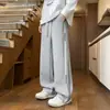 Pantalones deportivos de peso pesado estilo americano con cordón bordado, diseño para hombre, versátiles, corte holgado, pierna recta, colección de otoño, talla grande, para deportes y uso casual