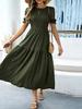 Di Yun Estilo Casual Resort Europeu e Americano Transfronteiriço Manga Bufante Cintura Marcada Vestido Longo Feminino Roupa Feminina Primavera/Verão 2026 Amazon