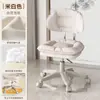 Cadeira de Maquiagem Cadeira de Computador para Casa Cadeira Giratória de Maquiagem Cadeira com Rodas para Beleza Nail Art Banqueta com Altura Ajustável Cadeira com Encosto Silenciosa