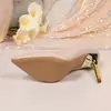 Zapatos de tacón de aguja con punta para mujer, nuevos zapatos de verano 2025 de tacón alto sin cordones, zapatos de fiesta modernos y elegantes, zapatos de talla grande