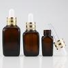 Frasco de óleo de essência marrom 10ml-100ml frasco de vidro conta-gotas frasco quadrado marrom frasco quadrado de essência de perfume