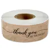 Sticker de agradecimiento de papel kraft de venta caliente transfronteriza, rectangular, para sellado, para embalaje de negocios, decorativo, pegatina