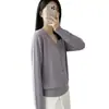 Ropa de abrigo Primavera y Otoño Delgado Retro Versátil Estilo Perezoso Cardigan de Punto Cuello en V Delgado Cardigan para Mujer Lana Fina