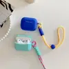 Funda de silicona simple con cordón para auriculares compatible con Apple AirPods de 4ª generación Cubierta protectora para auriculares Bluetooth Pro de 3ª y 2ª generación