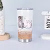 Taza Termo Creativa Transfronteriza de Acero Inoxidable 304, Doble Pared al Vacío para Cerveza, Impresión 3D, 20 oz, Portavasos para Coche