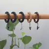 Ganchos para Anillos de Cortina de Madera Maciza Accesorios Clips de Anillo para Barra Romana Accesorios de Anillo de Madera Hebilla Ajustable