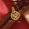 Pingente de texto de prato cai'anfu oco dourado antigo chinês acessórios para colar DIY acessórios de pingente para pulseira