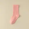 Calcetines apilados para mujer, calcetines blancos de longitud media, para primavera y verano, combinan con zapatos pequeños de cuero, calcetines negros finos para primavera y otoño, calcetines sin costuras para el verano de yuezi