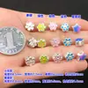 Pegamento de Plata Pura S999 Flores Coloridas y Estrellas Separadas por Cuentas Juguete de Cristal Cuerda de Mano Trenzada Collar Accesorios Hechos a Mano DIY