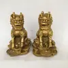 Kirin de Cobre Kirin da sorte um par de decorações para casa ornamentos lingote Kirin