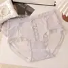 Roupa Íntima Feminina Novo Estilo 2026, Respirável em Renda, Sexy, Desejo Puro, Design Discreto, Calcinha com Cós Médio Vazado e Forro de Algodão Puro
