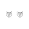 Pendientes de plata de ley estilo ins de Yun Xiaoshu, pendientes de botón de máscara de zorro para mujer, accesorios para orejas simples y únicos de nicho al por mayor