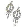 Pendientes Huecos de Gota de Agua con Diamantes Completos de Lujo Ligero Estilo Francés, Pendientes Exagerados de Personalidad Retro de Alta Gama de Lujo para Mujer