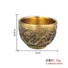Copo de Vinho para Oferenda Dragão e Fênix de Cinco Bois em Latão Copo Pequeno para Reunião de Riqueza Estudo Chinês Mesa Ornamento Criativo Presente Decorativo