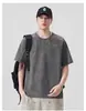 Top de Verano 2026 Estilo Nuevo para Hombre, Manga Corta, Cuello Redondo, Diseño de Retazos con Estampado de Teñido Anudado Sellado con Acero, Moderno y Versátil, Largo Corto