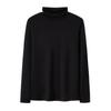 220g Modal Casual Cuello Alto Holgado Camiseta Base Nuevo Otoño/Invierno Color Sólido Manga Larga Camiseta Top para Mujer
