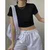 "Estilo Privado" Verão Novo Europeu e Americano ins Moda Design Vazado Camiseta de Manga Curta com Gola Redonda Top Modelador Slim-fit Mulheres